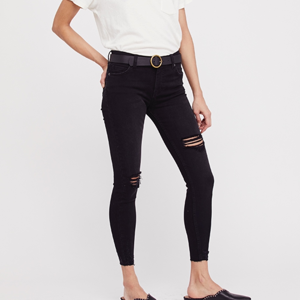 Free People Jeans | Shark Bite Skinny Jeans Black - Picture 5 of 8